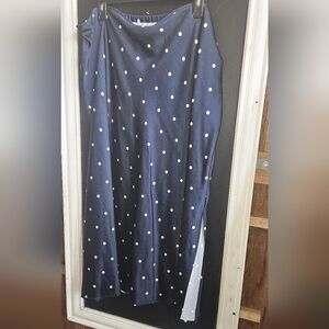 Navy Polka Dot Skirt